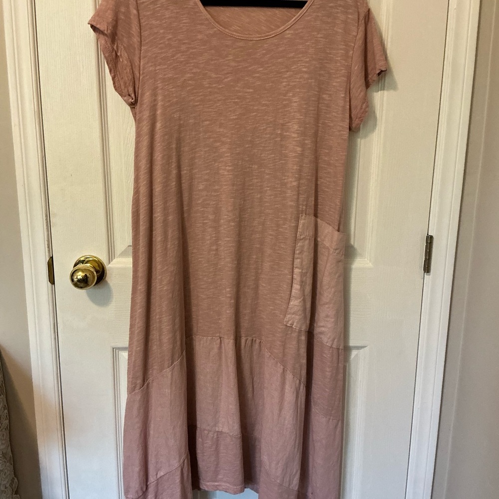 Midi T-Shirt Dress, Dusty Rose, One Size